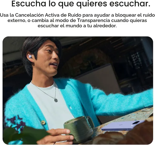 Vista 4 de Google Pixel Buds 2a - Auriculares inalámbricos Bluetooth con cancelación activa de ruido y modo de transparencia, ligeros, ajuste cómodo, batería
