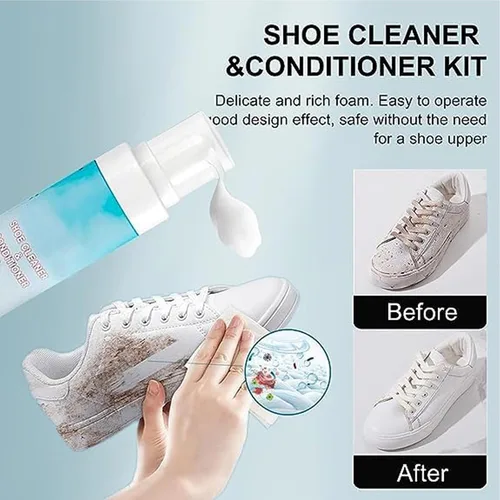 Vista 2 de Espuma limpiadora de zapatos, limpiador de zapatos fz150, zapatilla de deporte Clean Foam Cream Bubble, kit de limpiador y acondicionador