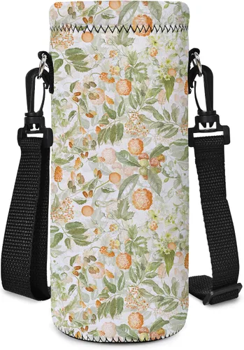 Vista 14 de RICHEN Bolsa de neopreno para botella de agua con correa ajustable para el hombro, cubierta aislada para botellas de acero inoxidable/vidrio/plástico