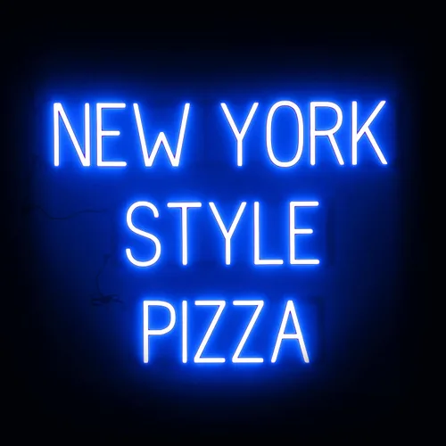 Vista 17 de SpellBrite Cartel PIZZA Letrero relacionado con pizza con aspecto de neón, fuente de luz LED azul 17.6 x 6.3 pulgadas Ultra-Bright