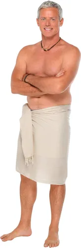Vista 7 de 1 World Sarongs Pareo para hombre con motivo tradicional Negro