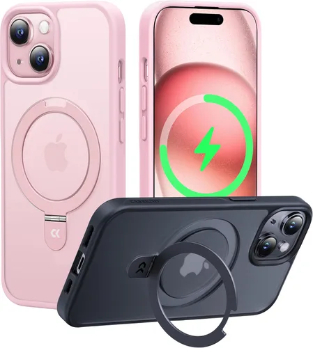 Vista 38 de CASEKOO - Funda diseñada para iPhone 14 Pro con soporte magnético invisible [protección contra caídas de grado militar] [compatible con MagSafe]
