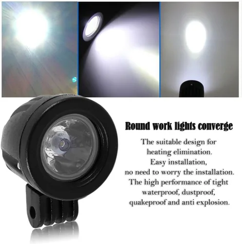 Vista 6 de 2 unids 10 W mini motocicleta niebla conducción luces LED Spot Beam POD trabajo lámpara auxiliar todoterreno camión ATV SUV 12 V 24 V (10 W)