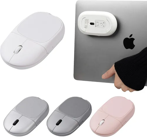 Vista 12 de Magnito - Ratón magnético inalámbrico Bluetooth para MacBook, iPad, laptop, Windows, Chrome OS, Linux - Compacto y portátil, acoplable, clics Rosa