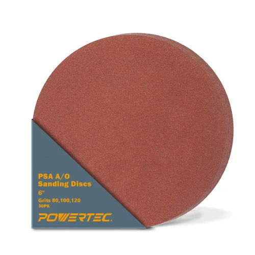 Vista 12 de POWERTEC 60 discos de lijado PSA de 5 pulgadas, 10 de cada uno de 60, 80, 100, 120, 180, 240 granos, papel de lija autoadhesivo surtido para paneles