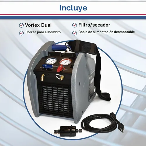 Vista 5 de Inficon 714-202-G1 - Máquina de recuperación dual de refrigerante Vortex, 1 HP, 120V