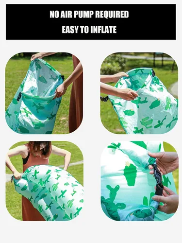 Vista 4 de Tumbona inflable, sofá cama, saco de dormir para playa, camping, lago, jardín (astronauta)