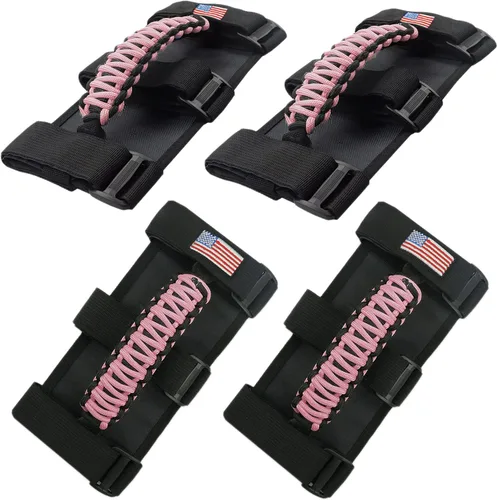 Vista 10 de Accesorios para Jeep Wrangler, barra antivuelco, mango de agarre con moldura para manija compatible con Jeep Wrangler YJ TJ JK JKU JL JLU 1955-2023