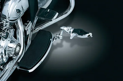 Vista 3 de Kuryakyn 4416 Estriberas para moto: Flamin' Pegs con adaptadores de montaje macho, cromado, 1 par