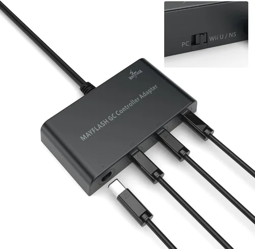 Vista 2 de MAYFLASH Gamecube Controller Adapter for Wii U, PC Windows and Switch/Switch 2, 4 Ports
