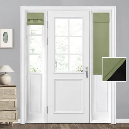 Vista 71 de HOMEIDEAS Cortinas 100% Opacas para Luces Laterales de Puerta Principal, Cubierta de Ventana de Puerta de Aula, Persianas de Privacidad