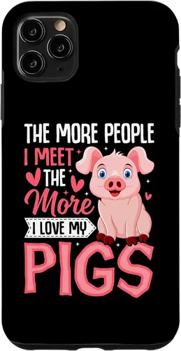 Vista 11 de iPhone 15 The More People I Meet the More I Love My Pigs Animal Lover Case