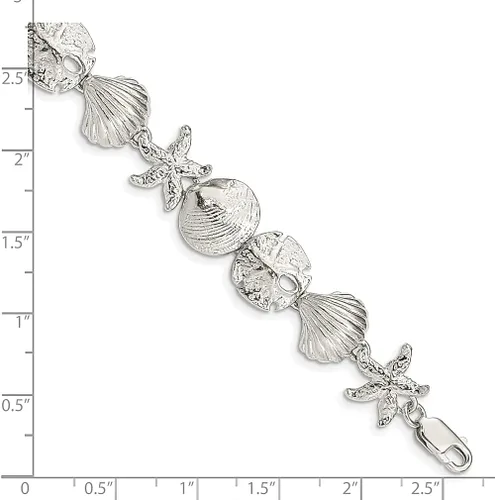 Vista 3 de Pulsera de plata de ley 925 con diseño de conchas marinas, joyería fina para mujer, regalos para ella, Shell