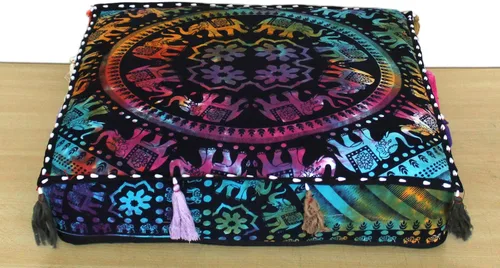 Vista 59 de ICC - Funda de cojín cuadrada grande de algodón con diseño de mandala, funda de almohada hippie, funda de almohada para el suelo con cremallera