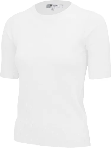 Vista 27 de YEMAK Suéter de Punto Top para Mujer – Media Manga Cuello Redondo Básico Casual Ajuste Clásico Ligero de Punto Suave Pullover Tee