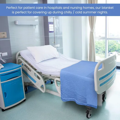 Vista 7 de Linteum Textile - Manta térmica de hospital de 66 x 90 pulgadas, 100 % algodón, transpirable, suave y acogedora, con diseño de célula abierta