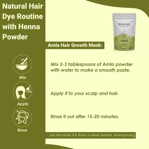 Vista 6 de Polvo orgánico USDA Amla (fruta en polvo de amla) por mi Nature Amalaki 227g (8 oz) Alto en vitamina C, antioxidantes Crecimiento del cabello