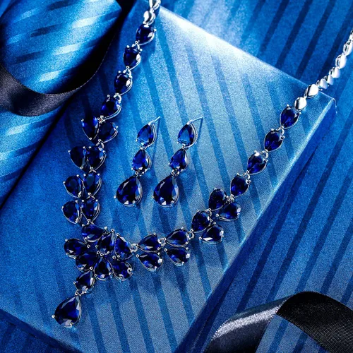 Vista 3 de EleQueen Collares colgantes para mujer, con circonita cúbica, varios lágrimas