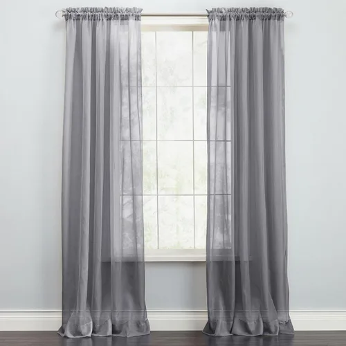 Vista 11 de BrylaneHome BH Studio - Paneles de gasa transparente con bolsillo para barra, juego de 2 a 120 pulgadas de ancho y 63 pulgadas de largo, hojas