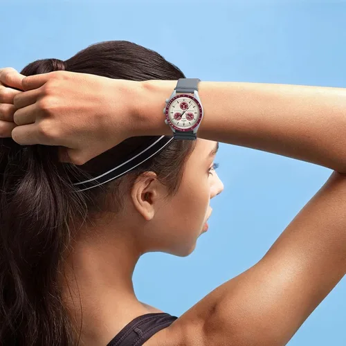 Vista 6 de Correa de nailon elástica de 0.787 pulgadas compatible con Omega X Swatch Moonswatch Speedmaster para mujeres y hombres, correa de reloj elástica