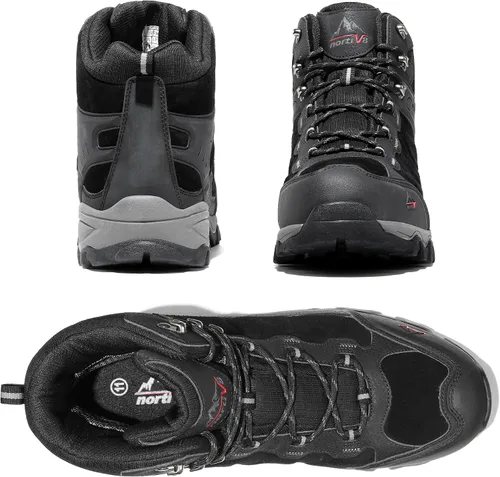 Vista 4 de NORTIV 8 Botas de senderismo impermeables para hombre, zapatos de montañismo para mochileros