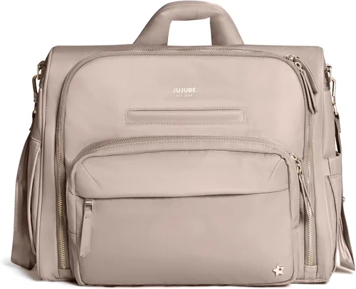 Vista 8 de JuJuBe Mochila convertible para pañales con cambiador, organizador de gran capacidad de 14 bolsillos, bolsillo aislado para botella, toallitas