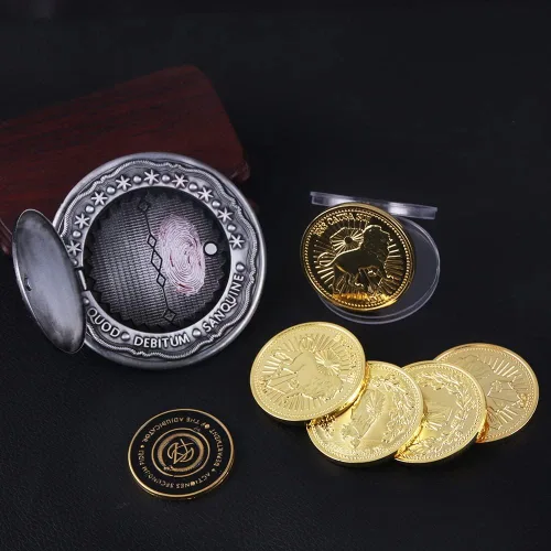 Vista 7 de Moneda de marcador de juramento de sangre, monedas de metal, accesorios de película John para cosplay, moneda de colección para fanáticos