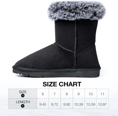 Vista 4 de WFL Women Snow Boots Classic Mid-calf Fur Lining Fashion Winter Boots