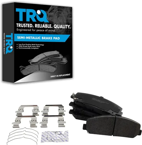 Vista 121 de TRQ Pastillas de freno delanteras semi metálicas compatibles con Ford Expedition 2018-2021 F-150 2018-2020 Lincoln Navigator 2018-2022