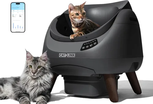 Vista 11 de CATLINK Caja de arena para gatos de autolimpieza Open-X, 5G y 2.4G WiFi Gris