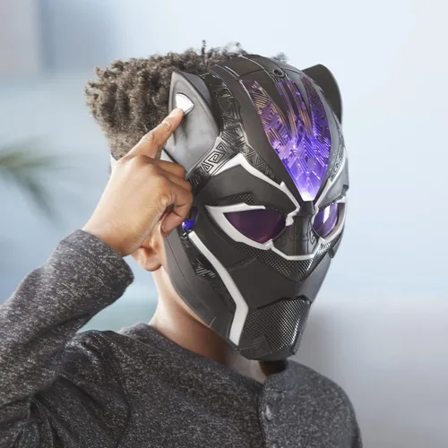 Vista 4 de Marvel Black Panther Marvel Studios Legacy Collection Black Panther Vibranium Power FX - Máscara de juguete para niños a partir de 5 años