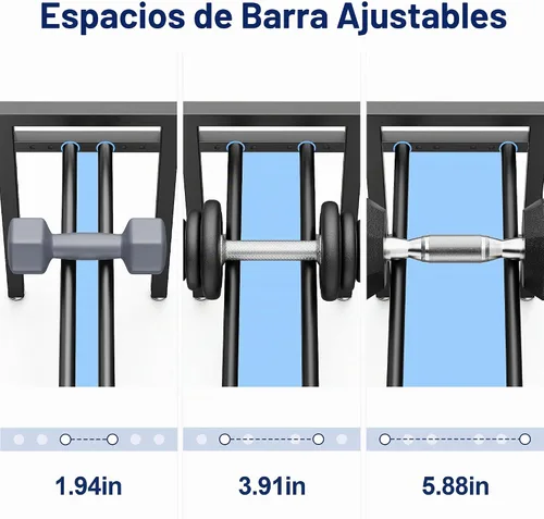Vista 4 de Dumbbell Rack 2-Tier Adjustable Weight Rack For Home Gym Dumbbells Kettlebell (Rack Only)