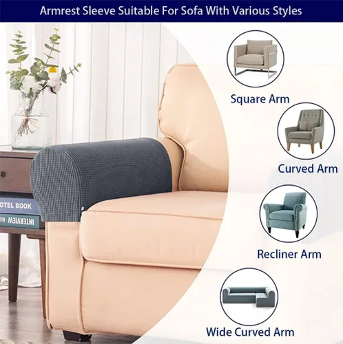 Vista 2 de 2 fundas de poliéster para reposabrazos de sofá, funda para sillón, fundas antipolvo, protector de muebles suave y cómodo para sofá, silla reclinable