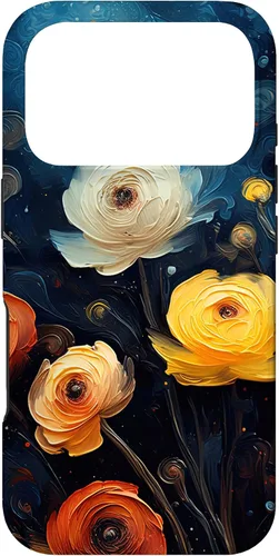 Vista 30 de Gorgeous Star Night Ranunculus Flowers Famous Painting Case for iPhone 17