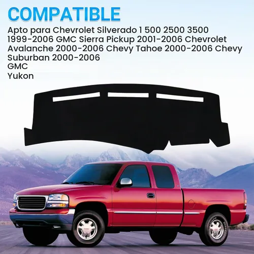 Vista 8 de Alfombrilla para salpicadero compatible con Chevrolet Silverado Avalanche Tahoe Suburban GMC Pickup Yukon-Dashboard de 1999-2006