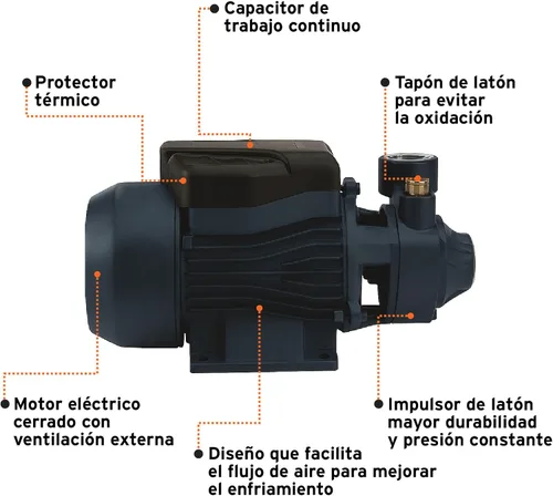Vista 4 de Bomba periférica agua eléctrica 3/4 HP