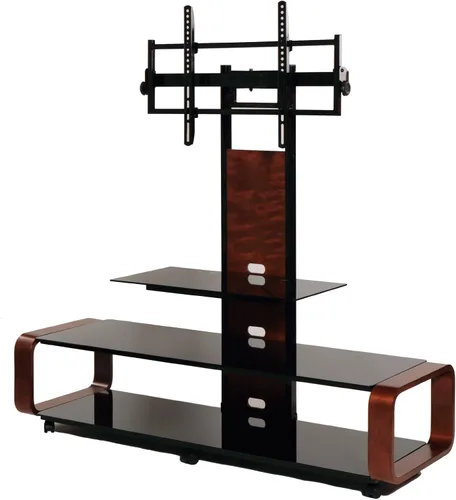 Vista 3 de TransDeco Soporte de TV para TV de 35 a 85 pulgadas, roble oscuro/negro