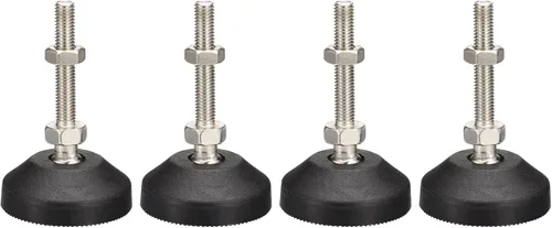 Vista 8 de uxcell Niveladores de muebles, 4 pies de nivelación universales de nailon M10x80x50mm, patas de mesa giratorias ajustables para muebles, máquinas