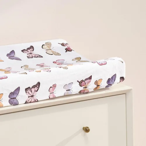 Vista 5 de Lambs & Ivy Butterfly Dreams - Funda para cambiador de forro polar suave, color blanco