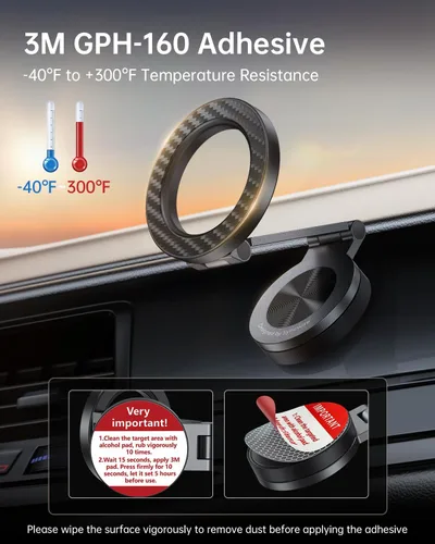 Vista 8 de SYNCWIRE Soporte magnético para teléfono MagSafe con rotación de 360° para automóvil, brazo de metal ajustable, soporte de teléfono magnético
