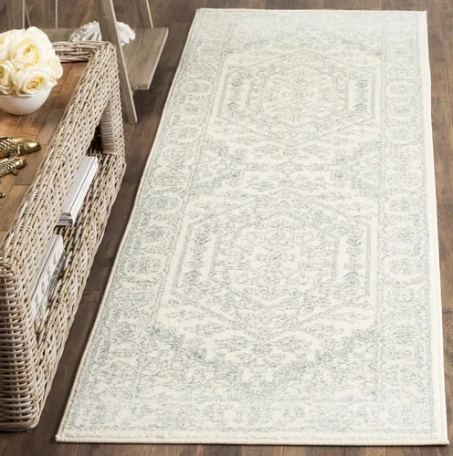 Vista 45 de SAFAVIEH ADR108B - Tapete de la colección Adirondack, 2 pies 1 pulgada x 6 pies, marfil y plateado, diseño de medallón oriental, no desprende