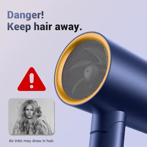 Vista 3 de CONFU Secador de pelo difusor para cabello rizado, secado rápido de 1500 W con difusor para mujeres, secador de pelo de iones negativos compacto