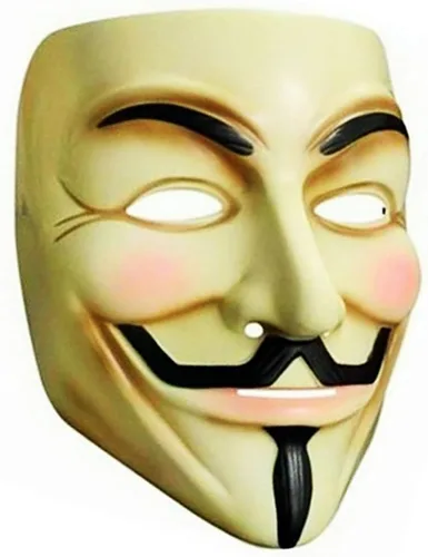 Vista 2 de Máscara de hacker V For Vendetta para disfraz de fiesta de Halloween