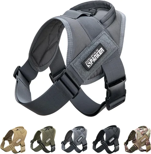 Vista 9 de EXCELLENT ELITE SPANKER - Arnés táctico para perro, fácil control Adjustable Nylon Training Military Patrol No-Pull Pet Harness with Handle for