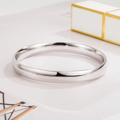 Vista 5 de Pulsera italiana de plata de ley 925 hecha a mano, pulsera brillante de 70.315in para mujer, pulsera minimalista de plata original, joyería fina