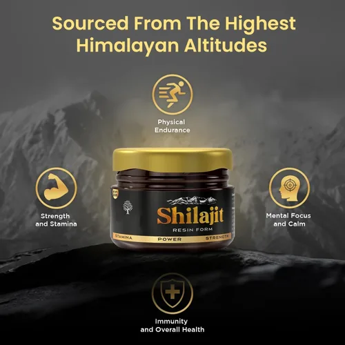 Vista 2 de Shilajit - Resina orgánica pura del Himalaya, 600 mg fórmula natural de máxima potencia con minerales, ácido fúlvico para energía, apoyo