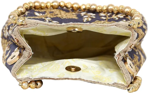 Vista 5 de Bolso de boda para niñas con diseño étnico indio Potli