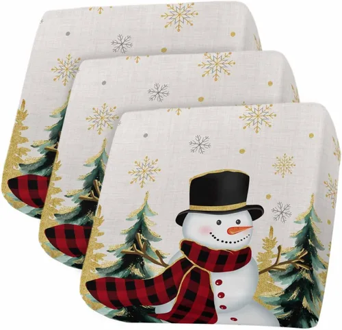 Vista 12 de Fundas de cojín para sofá de Navidad, funda elástica para sofá con parte inferior elástica, fundas de sofá con diseño de muñeco de nieve