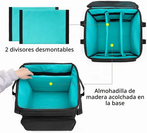 Vista 2 de LoDrid Bolsa de transporte para discos de vinilo con 2 divisores