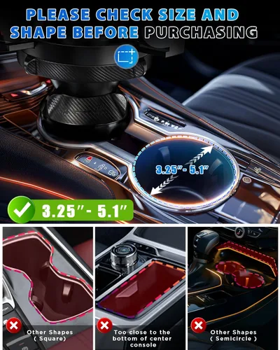 Vista 5 de IPOW Paquete de 2 expansores de portavasos para automóvil con soporte ajustable y base, compatible con Yeti Ramblers, Hydro Flasks, la mayoría